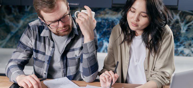 a married couple doing some calculations