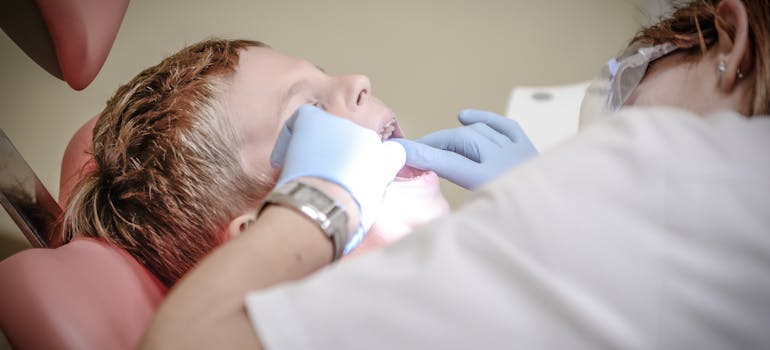 a boy at the dentist's