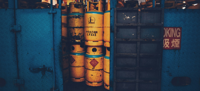 tanks with hazardous materials which are among the things not to put in your vaulted storage.