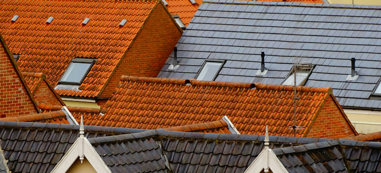 several different roofs