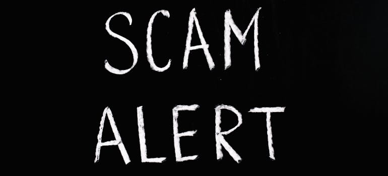 words "scam alert" on a black background