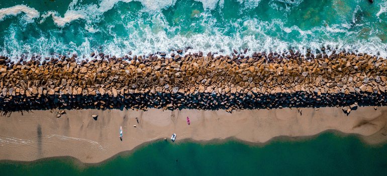 aerial view of the beach in Dana Point