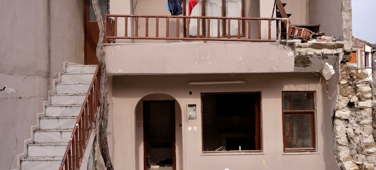 a house with earthquake damage