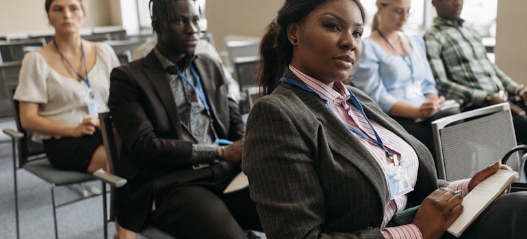 several people attending a business conference