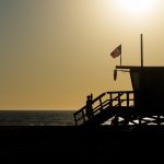 House on the beach in the shade