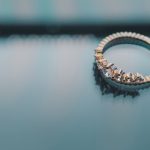 a wedding ring on the table