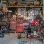 a very crowded garage full of a lot of items